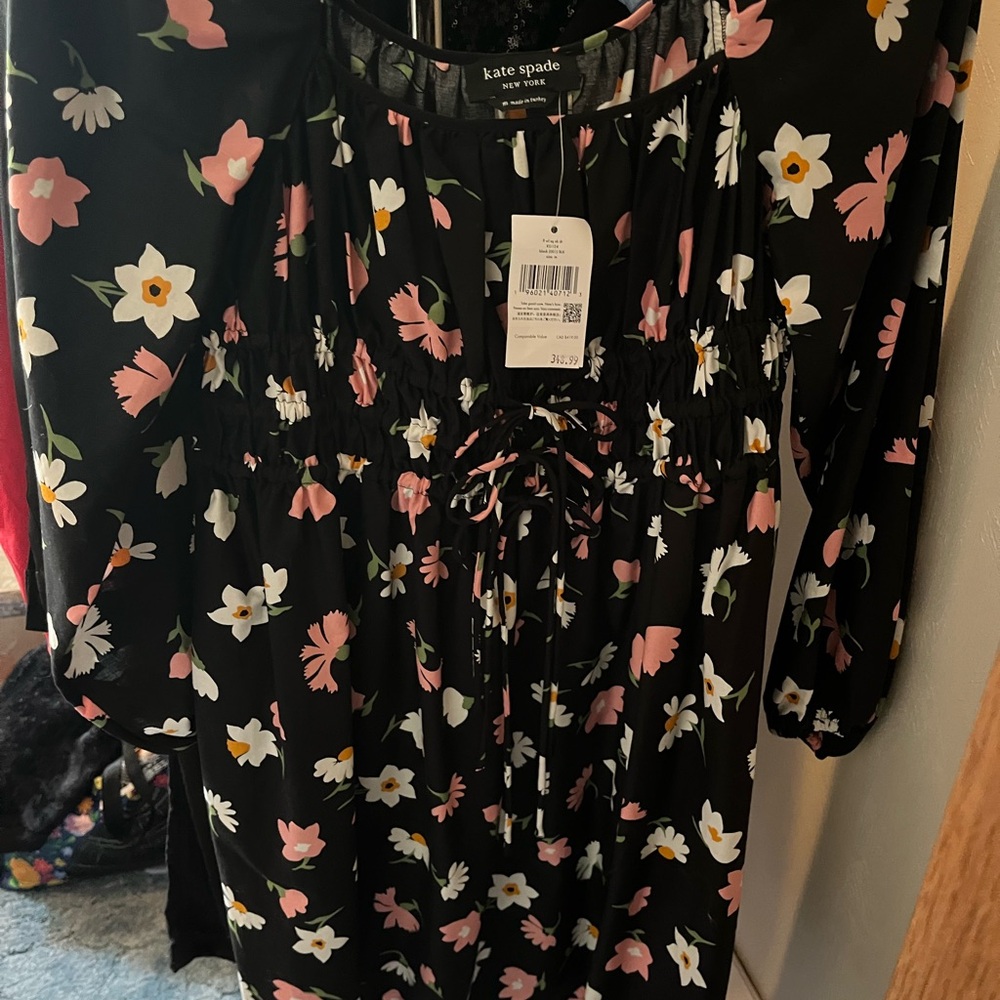 Kate Spade Floral Black Dress